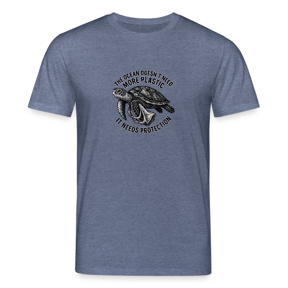Unisex Bio-T-Shirt „Turtle“ - Dunkelblau meliert