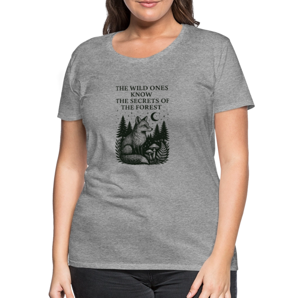 Damen Slim Fit T-Shirt "Fox" - Grau meliert