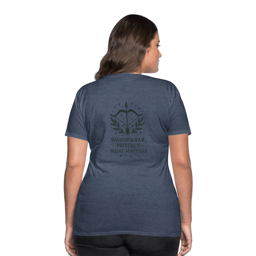 Damen Slim Fit T-Shirt "Sagittarius" - Blau meliert