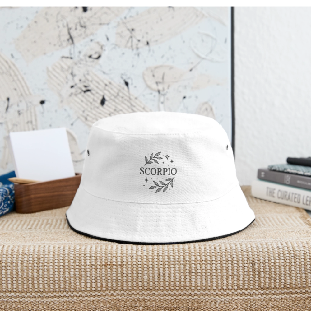 Bucket Hat „Scorpio“ - Weiß/Navy