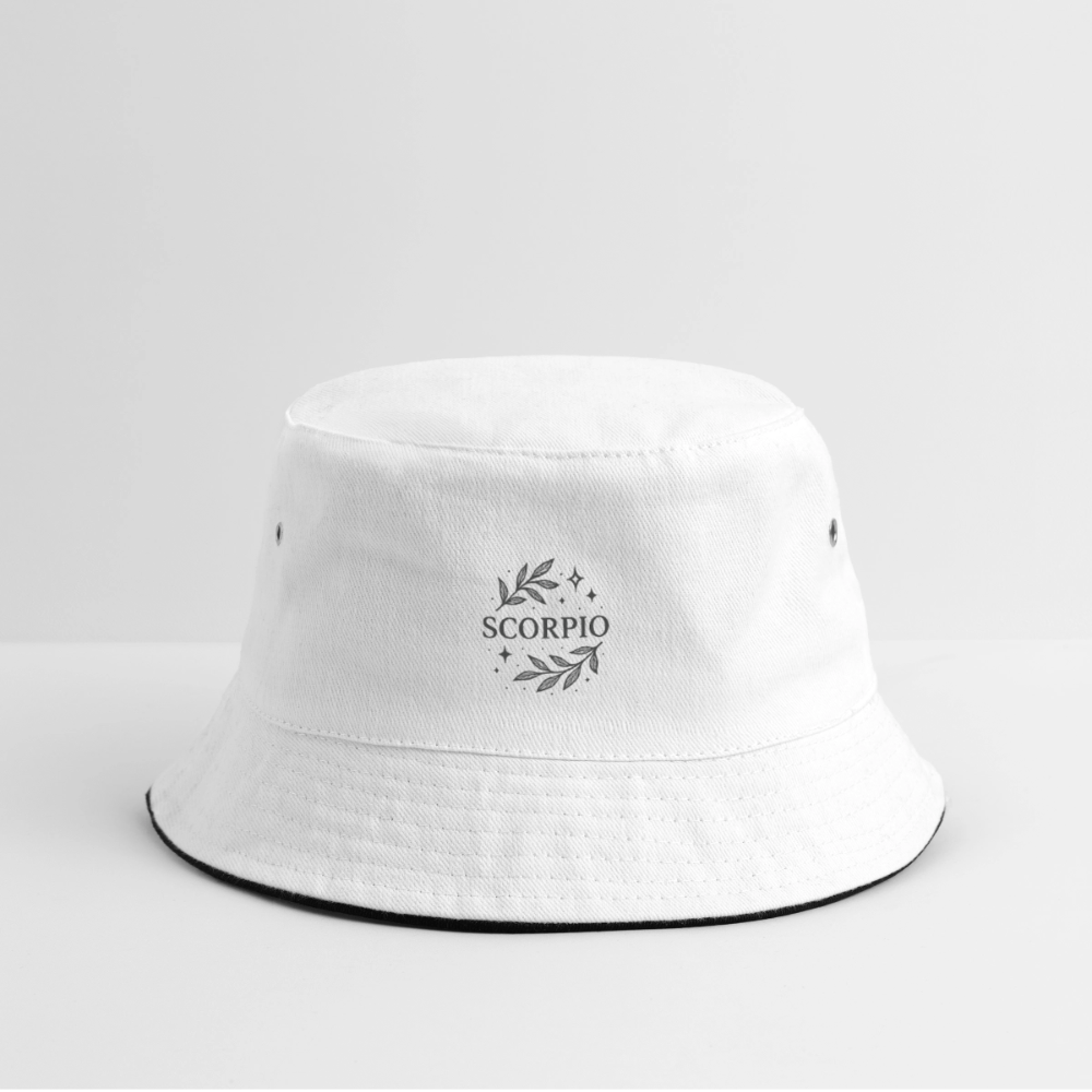 Bucket Hat „Scorpio“ - Weiß/Navy