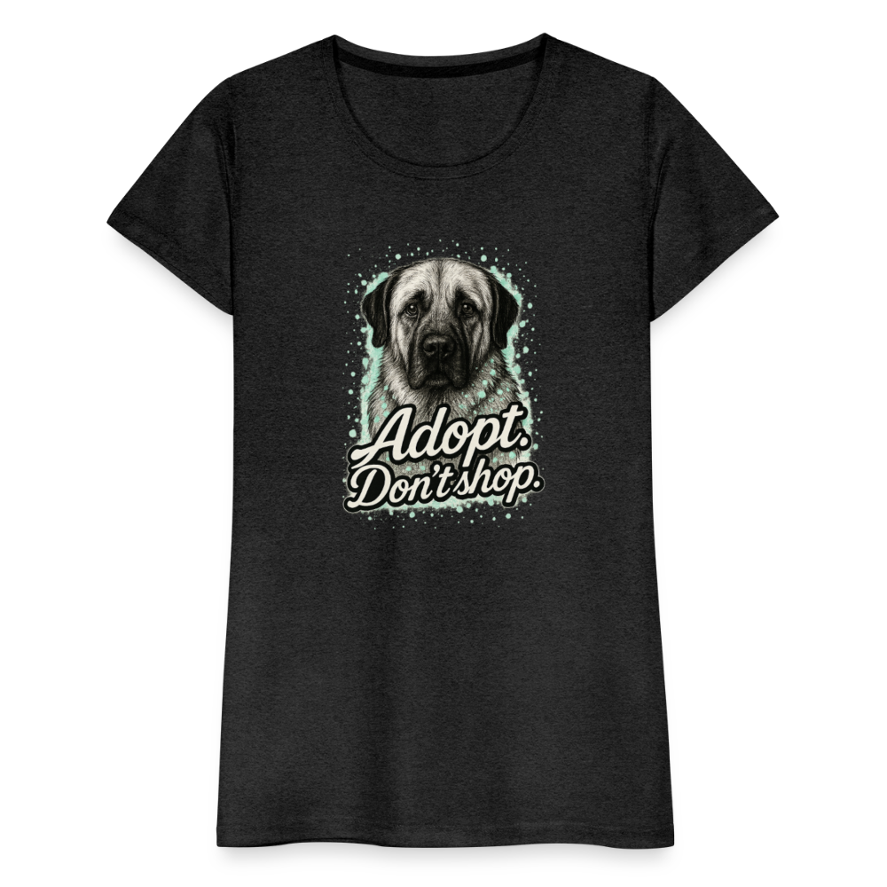 Damen T-Shirt "Adopt. Don't shop." mint - Anthrazit