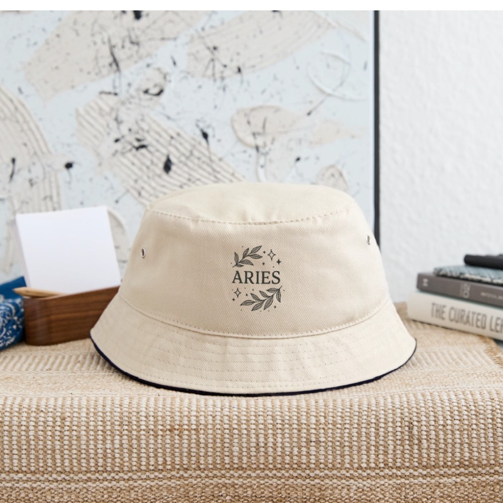 Bucket Hat „Aries“ - Natur/Navy