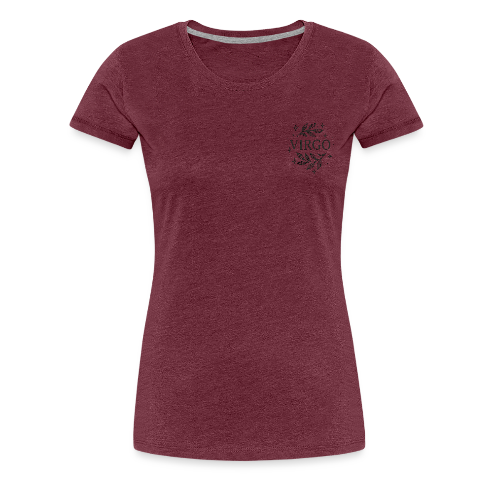 Damen Slim Fit T-Shirt "Virgo" - Bordeauxrot meliert