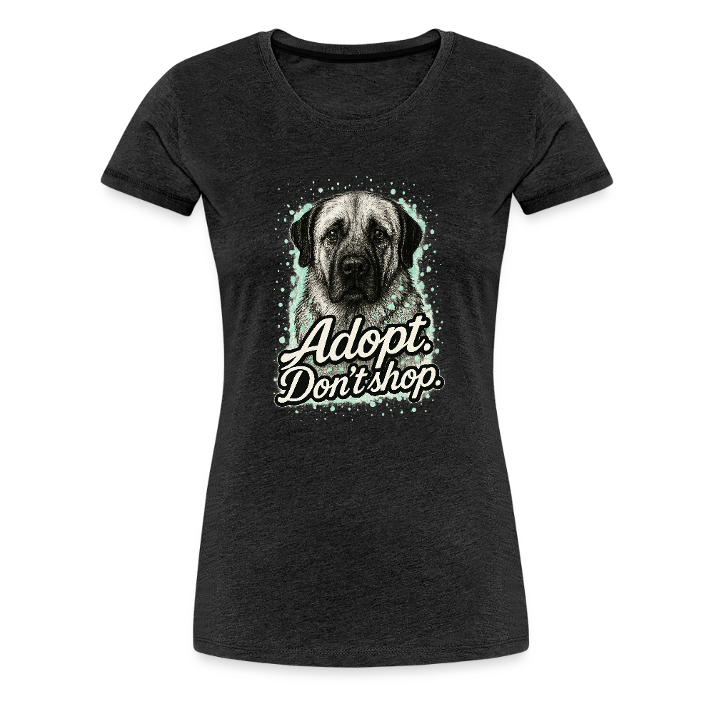 Damen T-Shirt "Adopt. Don't shop." mint - Anthrazit
