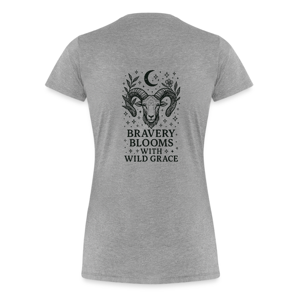 Damen Slim Fit T-Shirt „Aries“ - Grau meliert