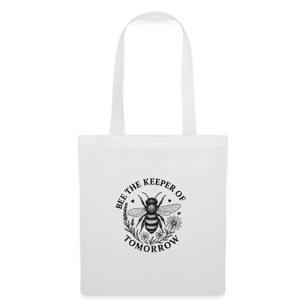 Stoffbeutel "Bee the Keeper of Tomorrow" - Weiß