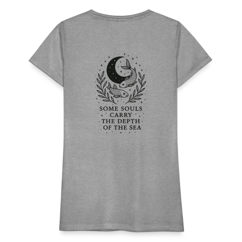 Damen Slim Fit T-Shirt "Pisces" - Grau meliert