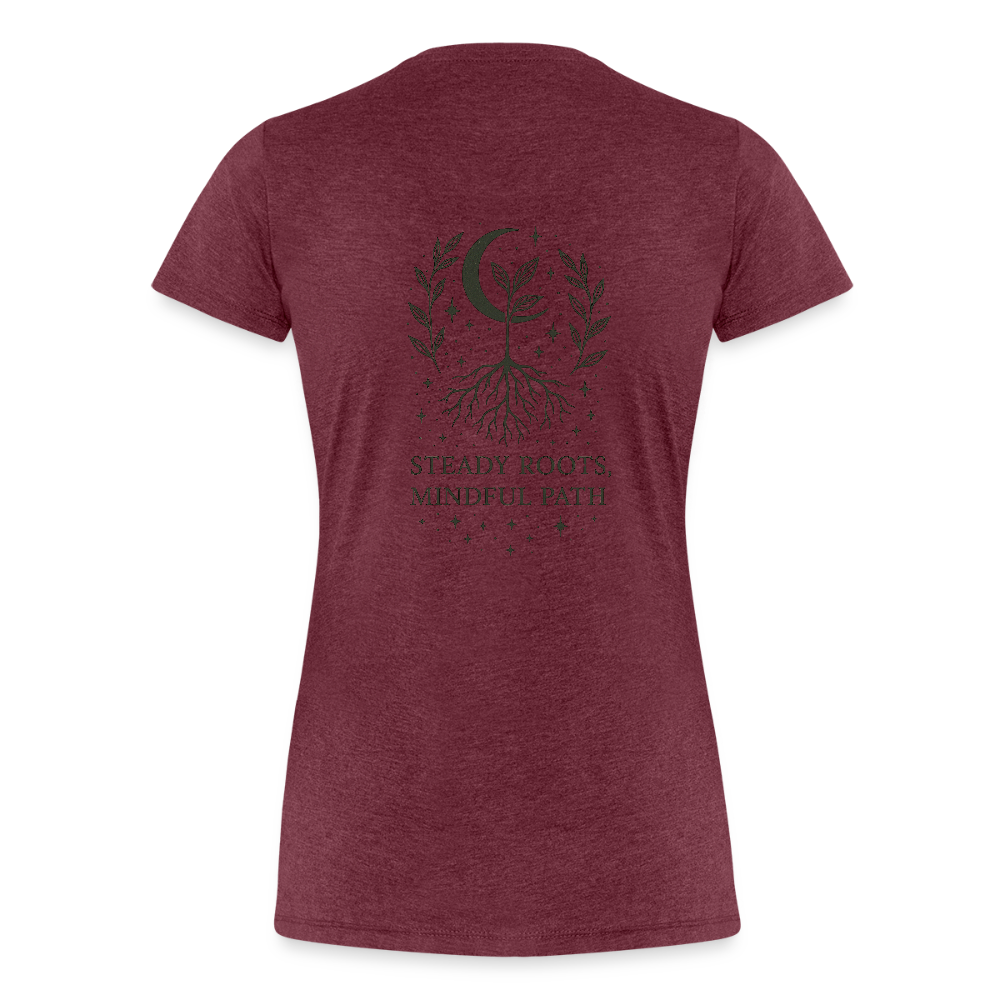 Damen Slim Fit T-Shirt "Virgo" - Bordeauxrot meliert