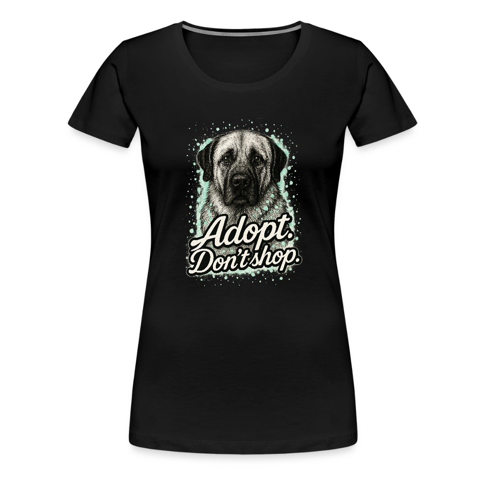 Damen T-Shirt "Adopt. Don't shop." mint - Schwarz