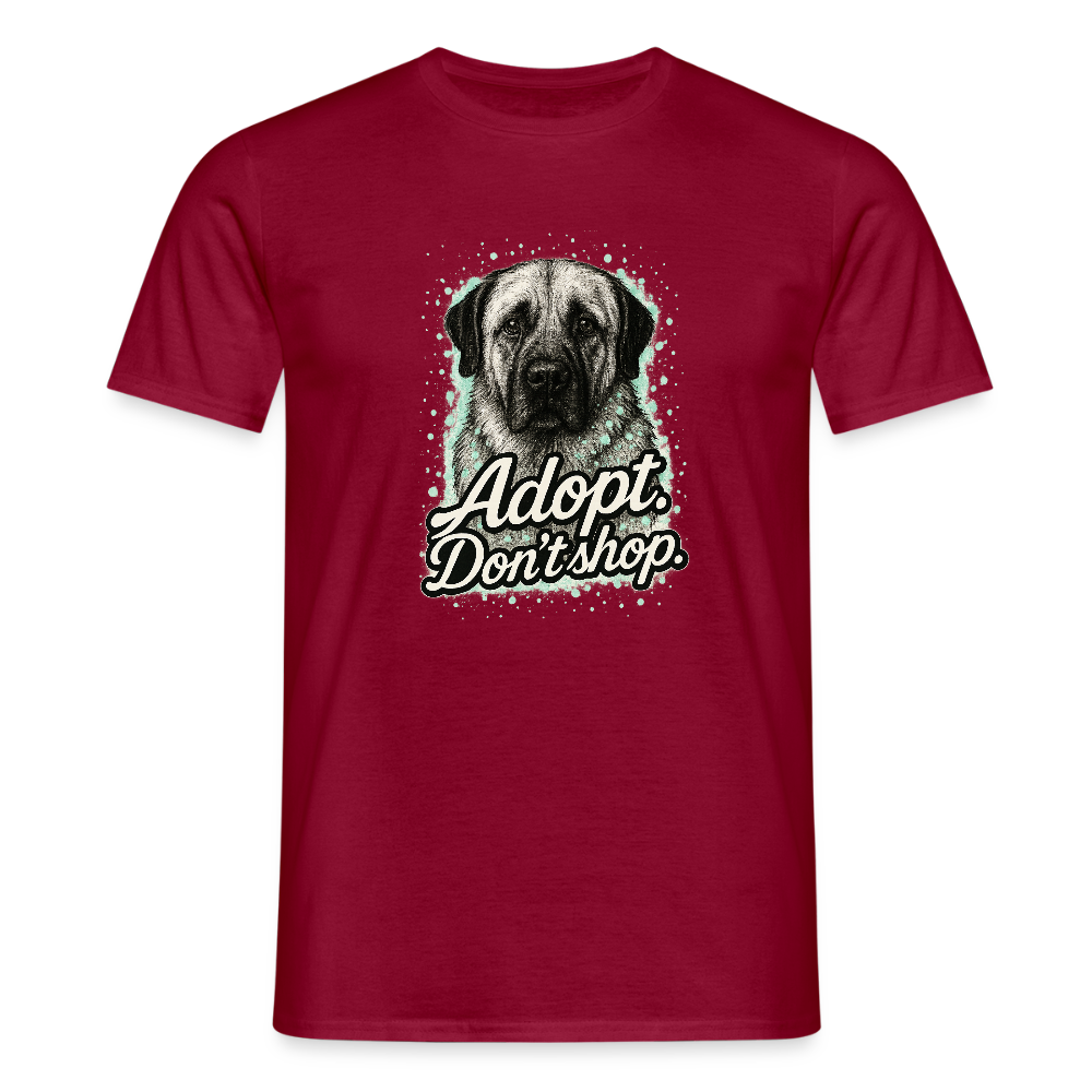 Herren T-Shirt "Adopt. Don't shop." mint - Ziegelrot