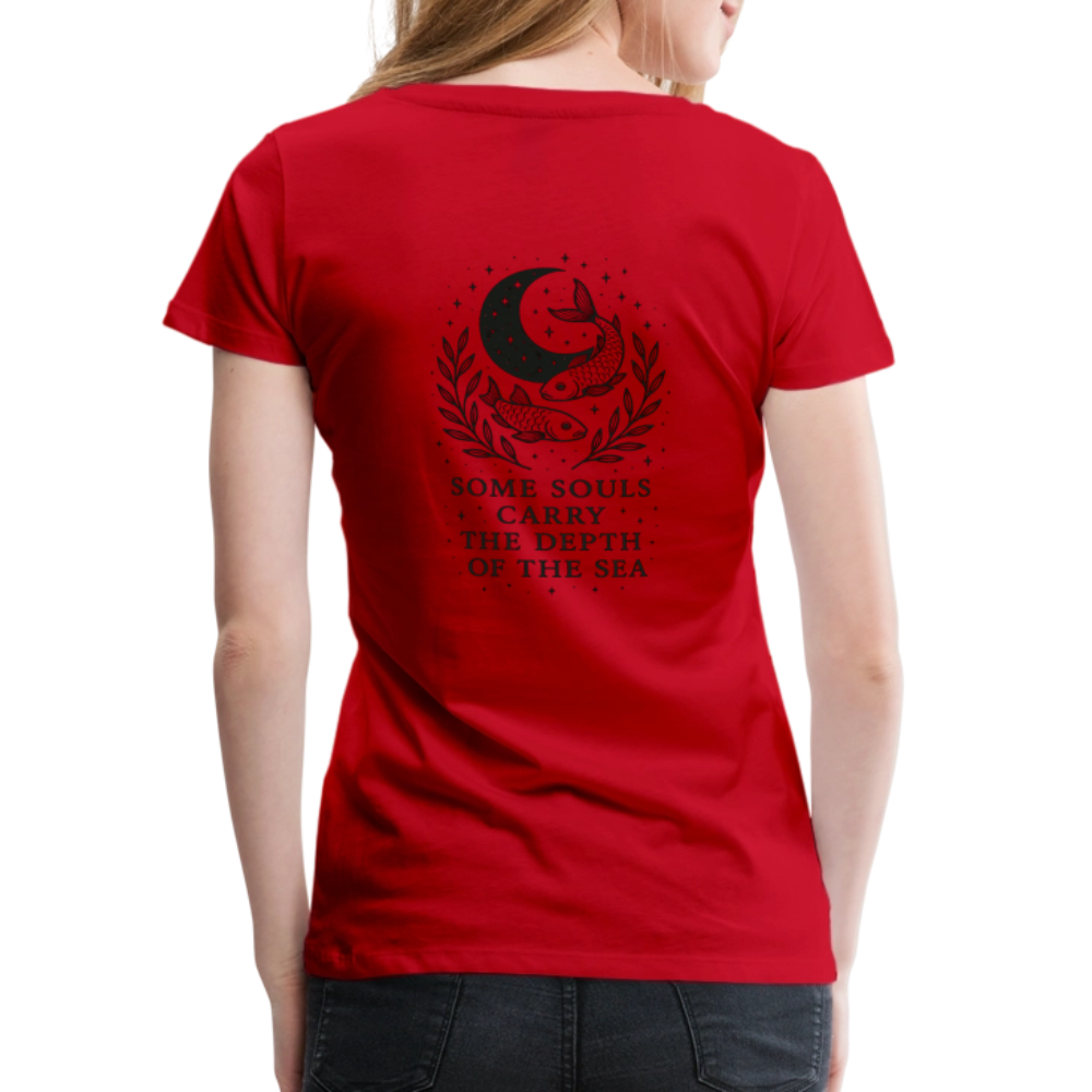 Damen Slim Fit T-Shirt "Pisces" - Rot