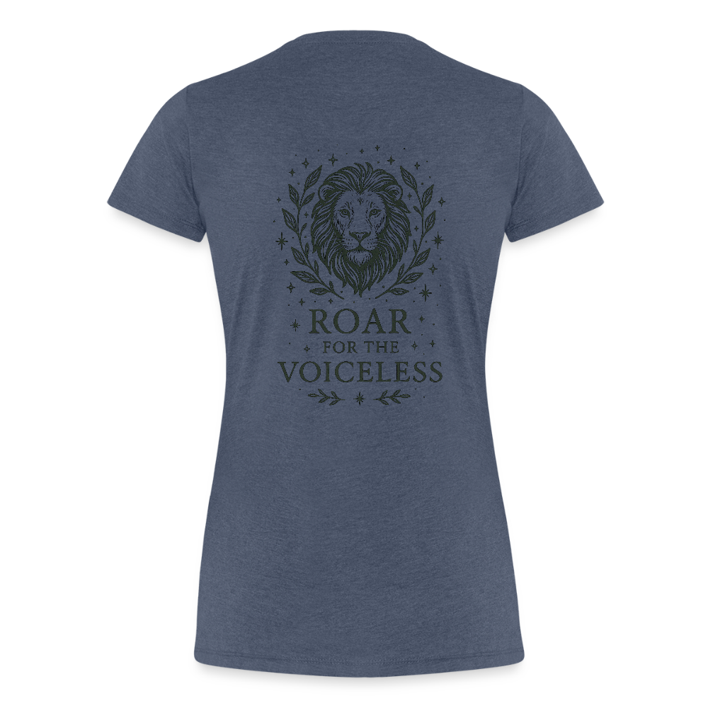 Damen Slim Fit T-Shirt "Leo" - Blau meliert