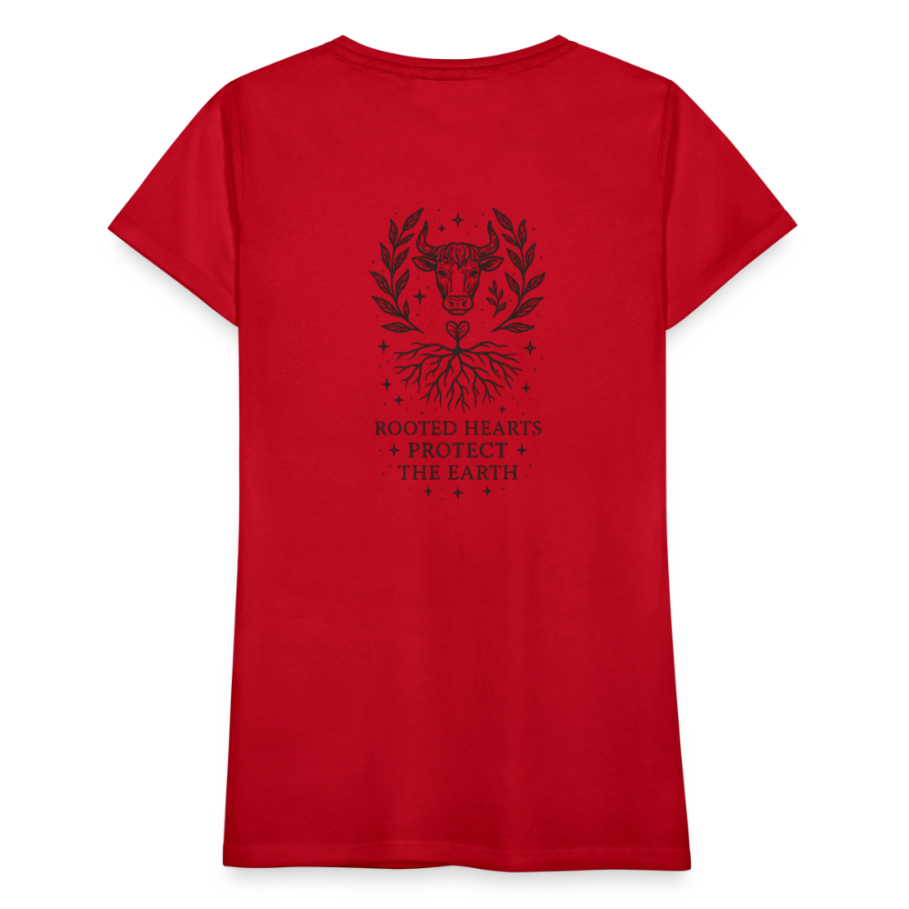Damen Slim Fit T-Shirt "Taurus" - Rot