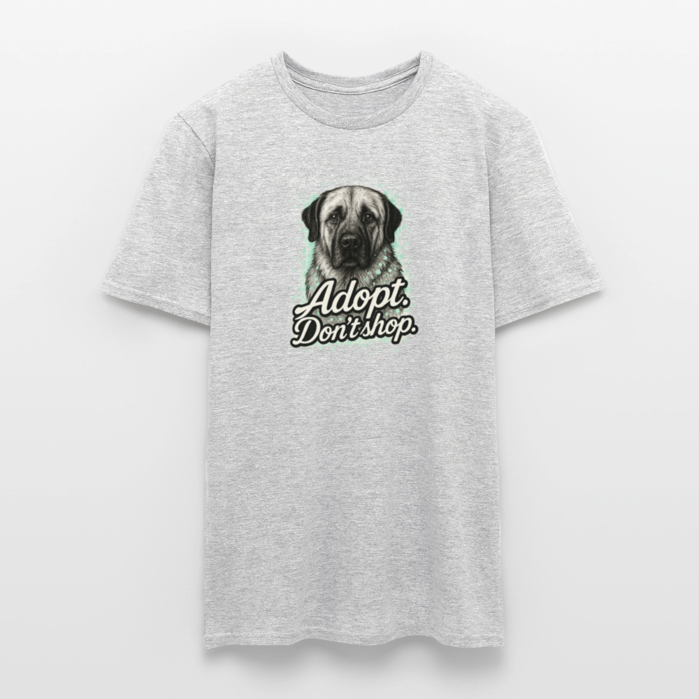 Herren T-Shirt "Adopt. Don't shop." mint - Grau meliert