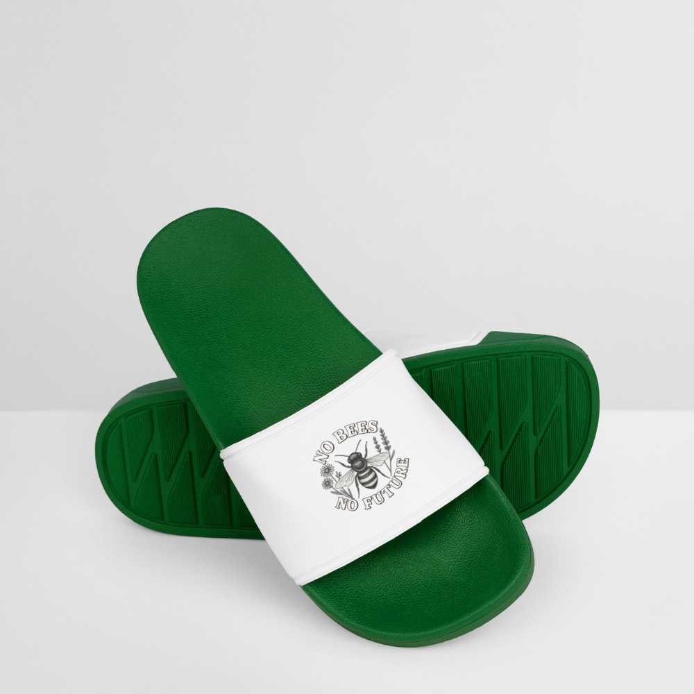 Frauen Badelatschen „No bees - no future“ - Dunkelgrün
