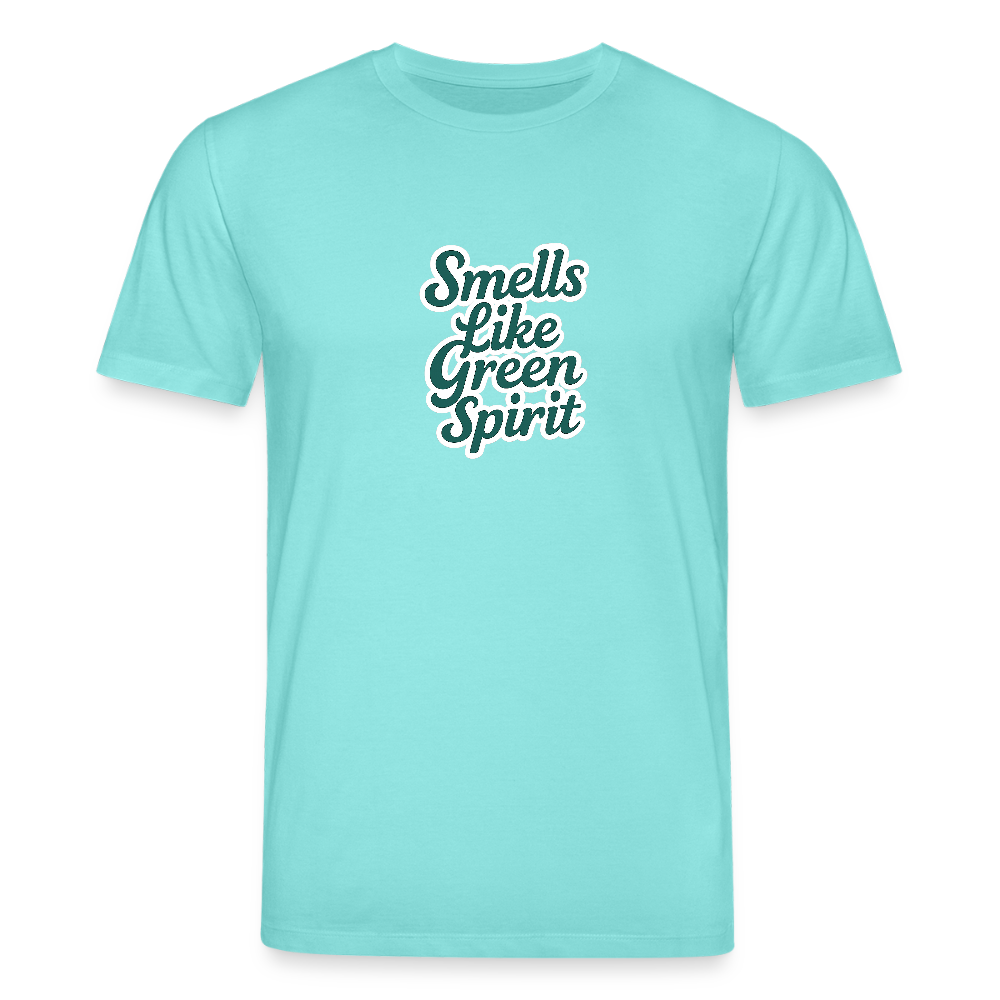 Unisex Bio-T-Shirt „Smells like green spirit“ - Poolblau