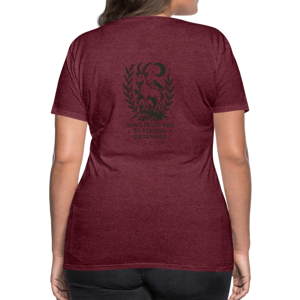 Damen Slim Fit T-Shirt "Capricorn" - Bordeauxrot meliert