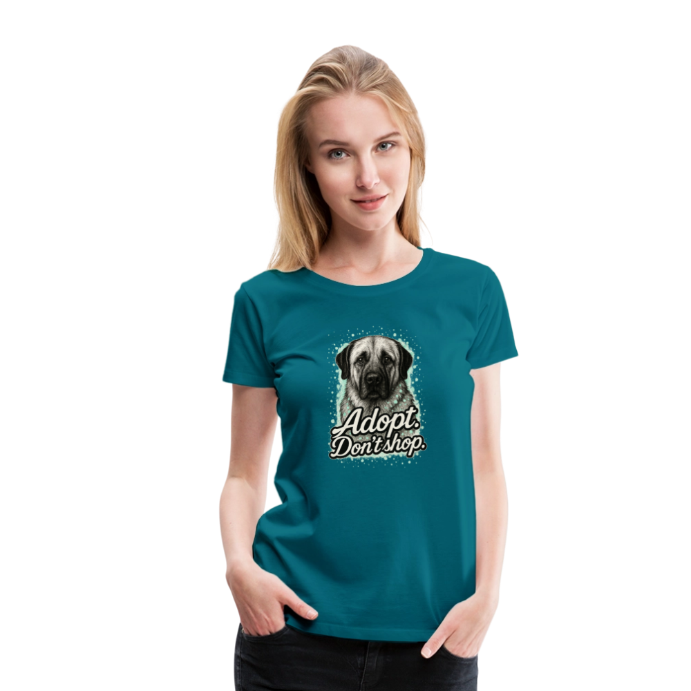 Damen T-Shirt "Adopt. Don't shop." mint - Divablau