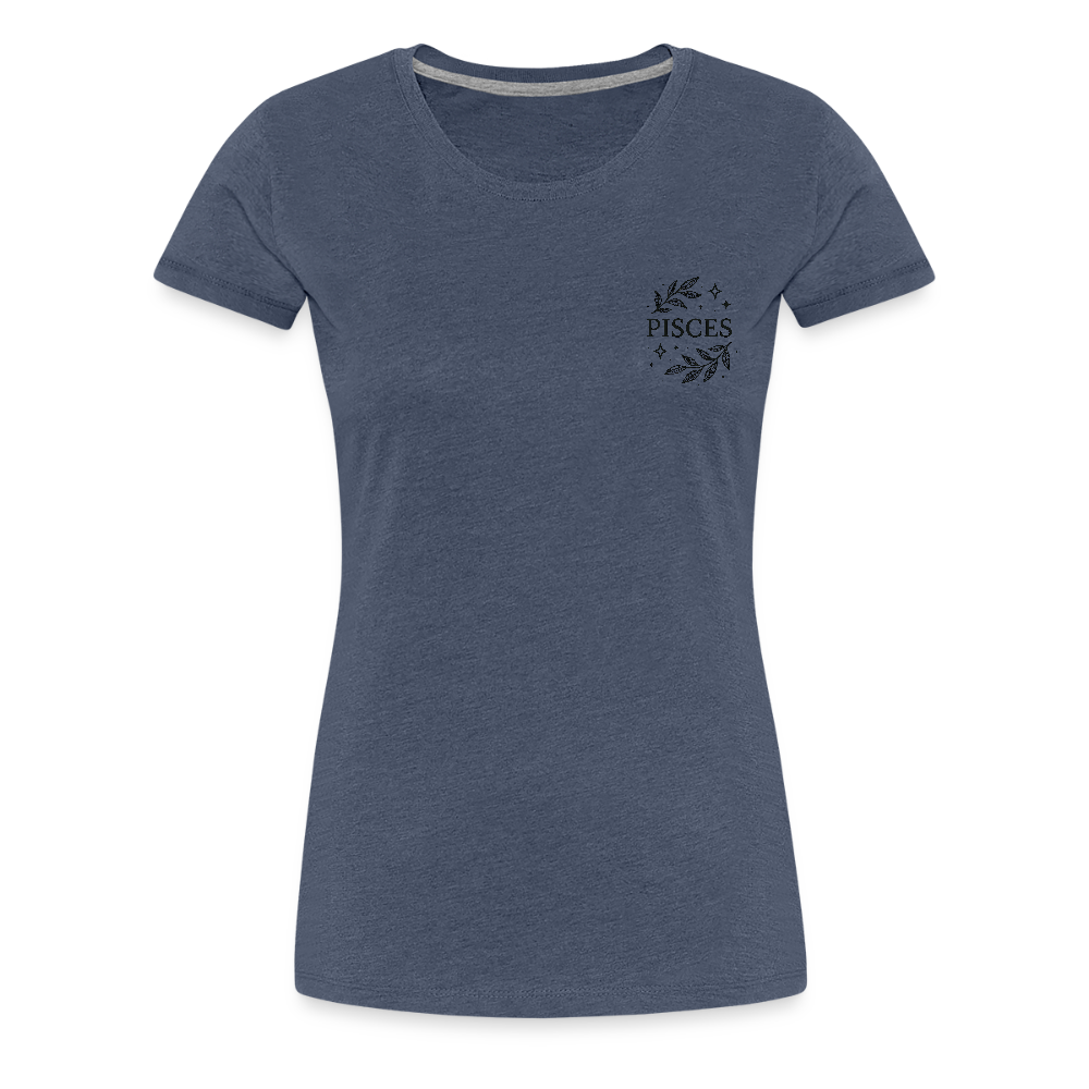 Damen Slim Fit T-Shirt "Pisces" - Blau meliert