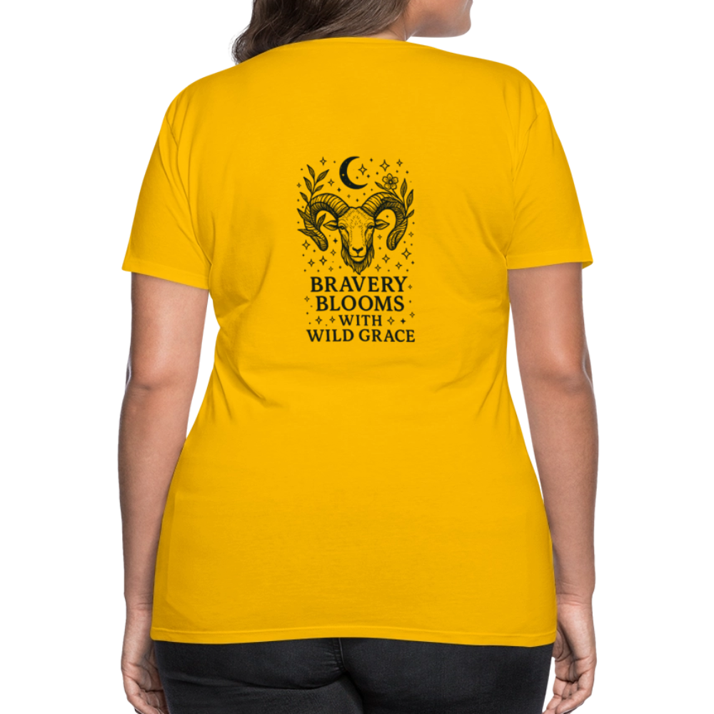 Damen Slim Fit T-Shirt „Aries“ - Sonnengelb