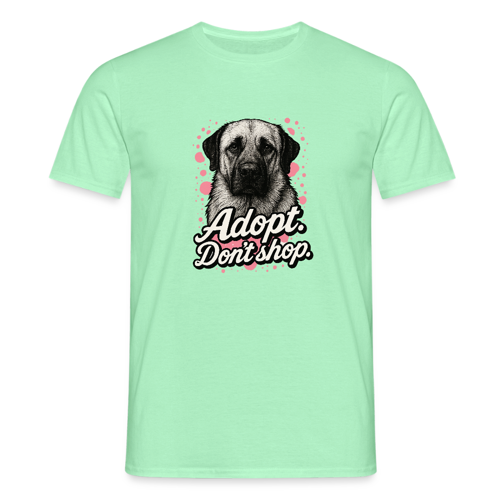 Herren T-Shirt "Adopt. Don't shop" rosa - Mintgrün