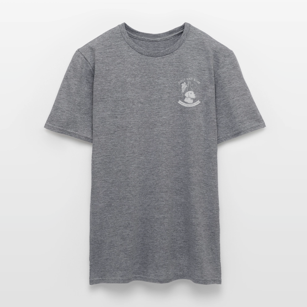 Unisex Fit T-Shirt "Dogs&Wine" - Graphit meliert