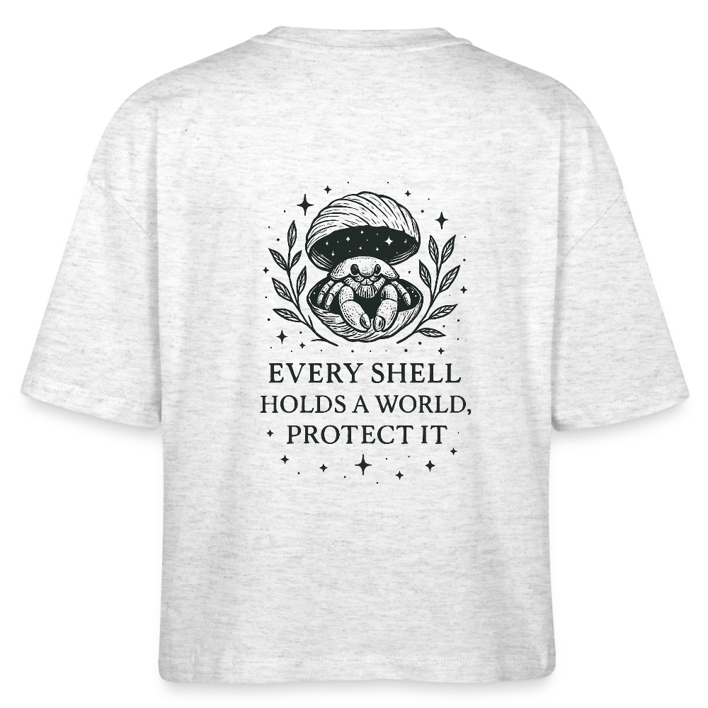 Damen Bio-T-Shirt Nova "Cancer" - Weiß meliert