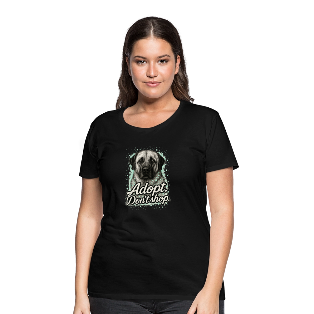 Damen T-Shirt "Adopt. Don't shop." mint - Schwarz