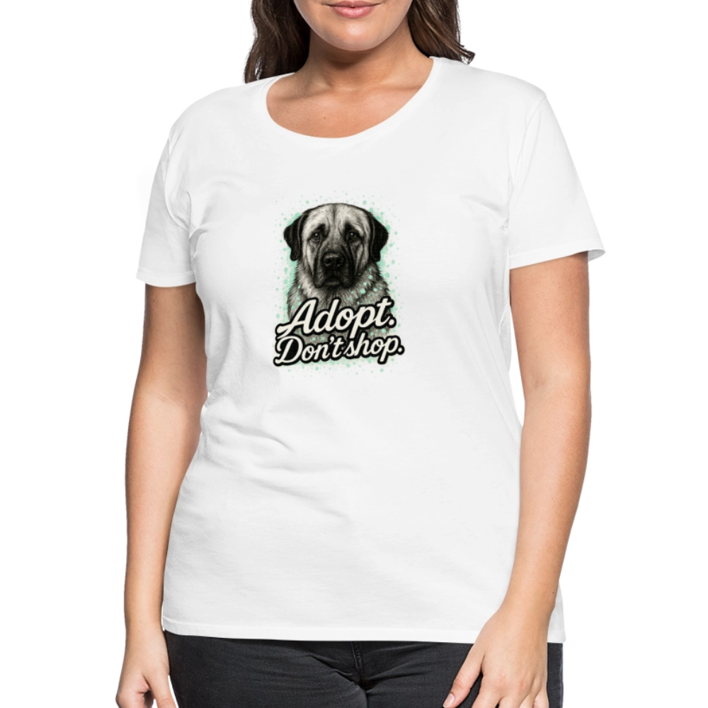 Damen T-Shirt "Adopt. Don't shop." mint - Weiß