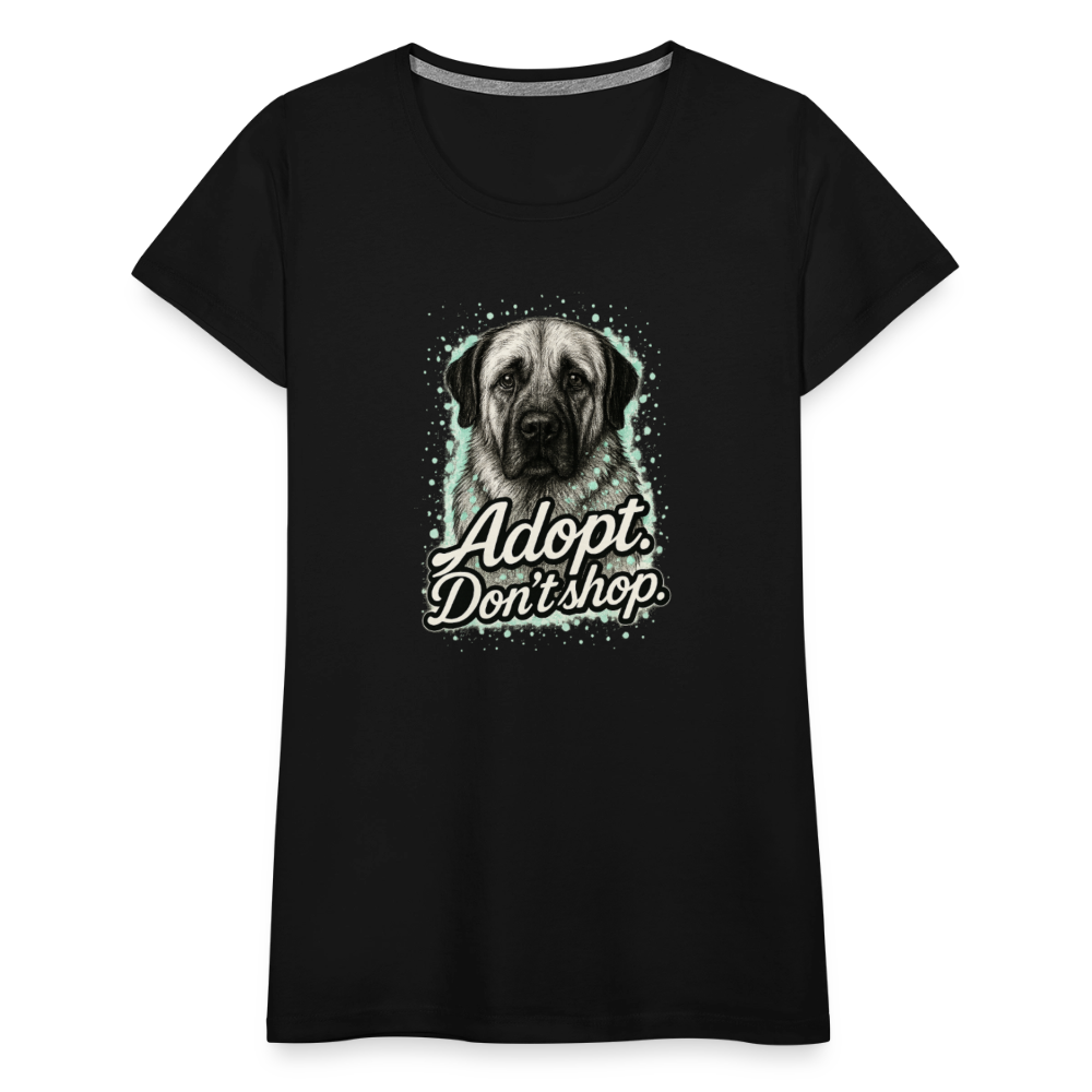 Damen T-Shirt "Adopt. Don't shop." mint - Schwarz