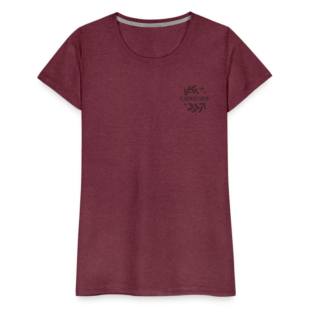 Damen Slim Fit T-Shirt "Capricorn" - Bordeauxrot meliert