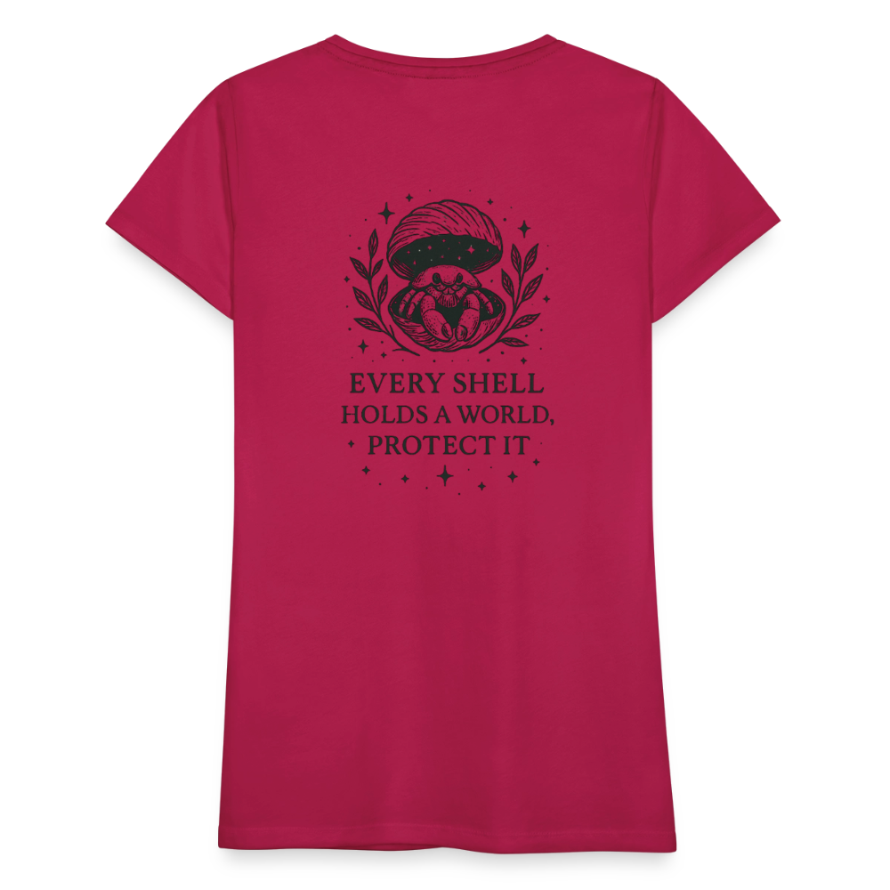 Damen Slim Fit T-Shirt "Cancer" - dunkles Pink