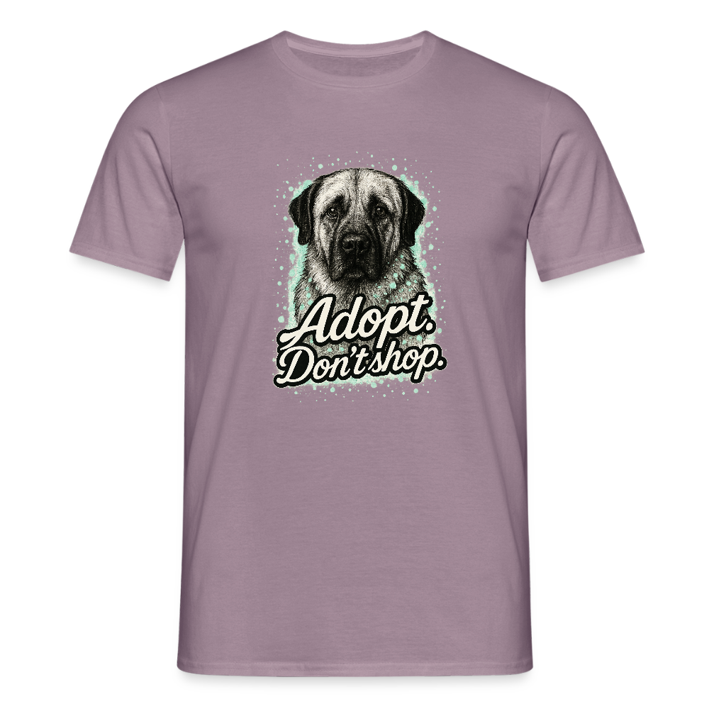 Herren T-Shirt "Adopt. Don't shop." mint - Lilagrau 