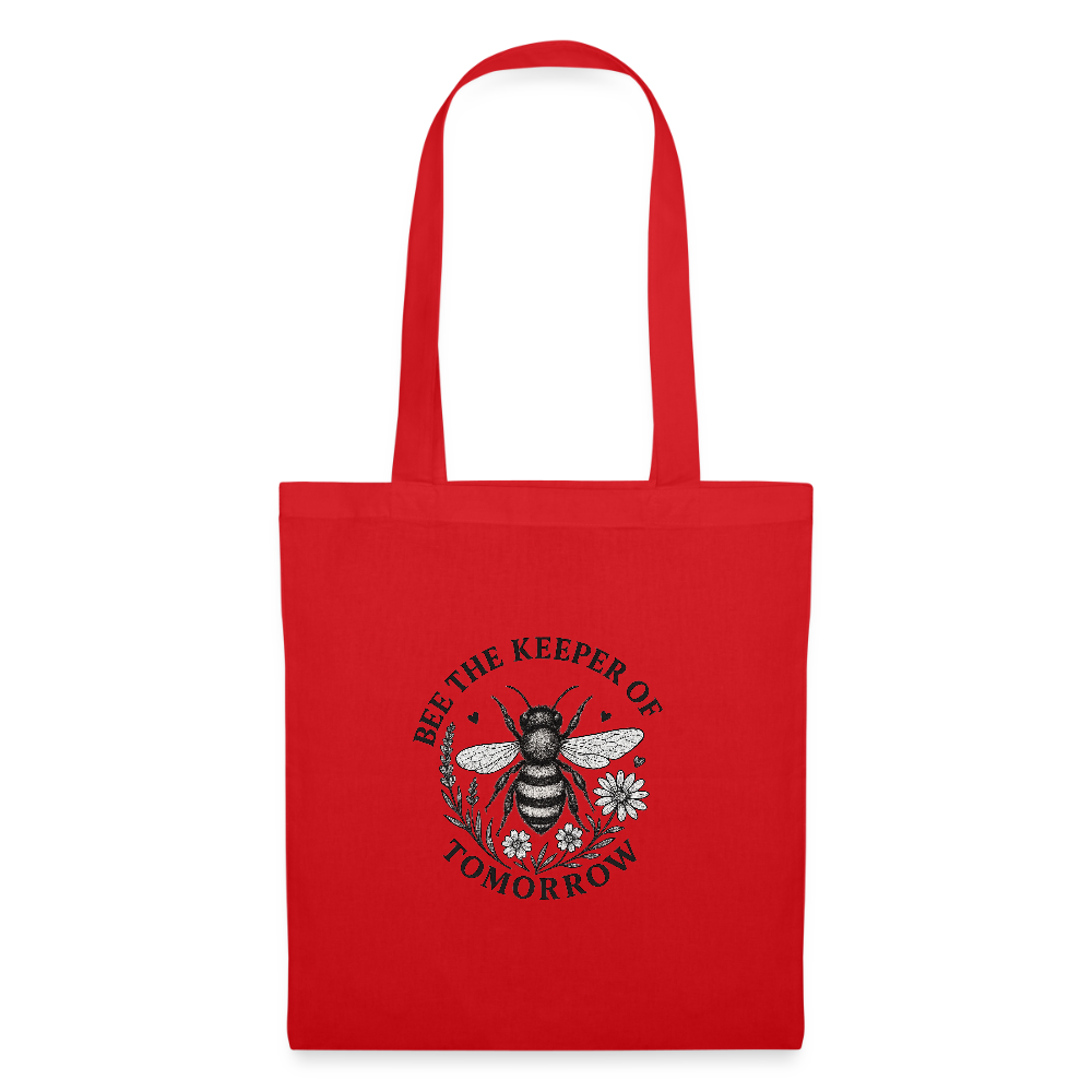 Stoffbeutel "Bee the Keeper of Tomorrow" - Rot