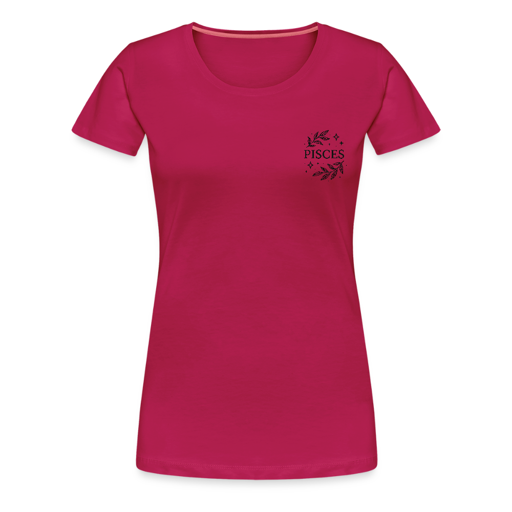 Damen Slim Fit T-Shirt "Pisces" - dunkles Pink