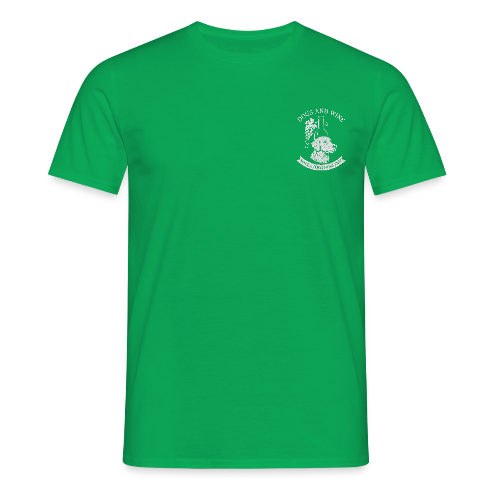 Unisex Fit T-Shirt "Dogs&Wine" - Kelly Green