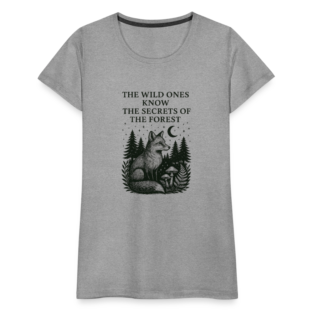 Damen Slim Fit T-Shirt "Fox" - Grau meliert