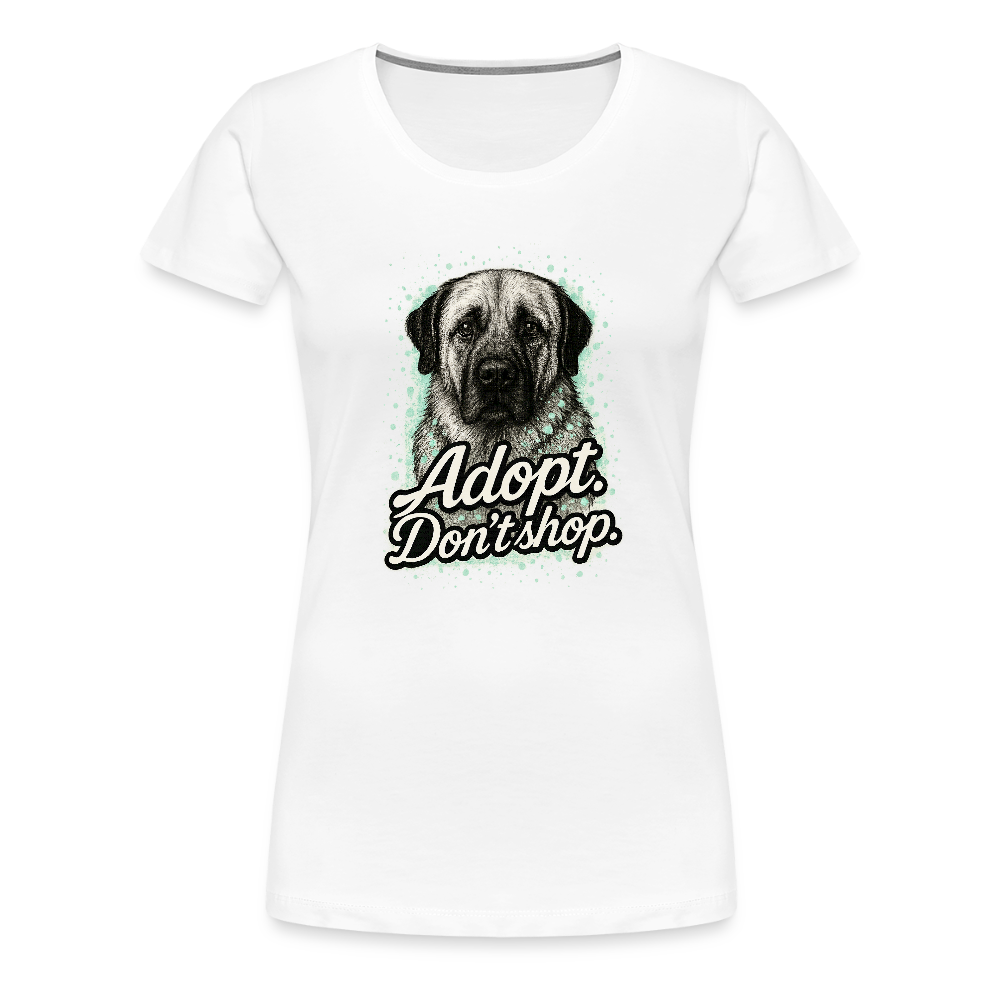 Damen T-Shirt "Adopt. Don't shop." mint - Weiß