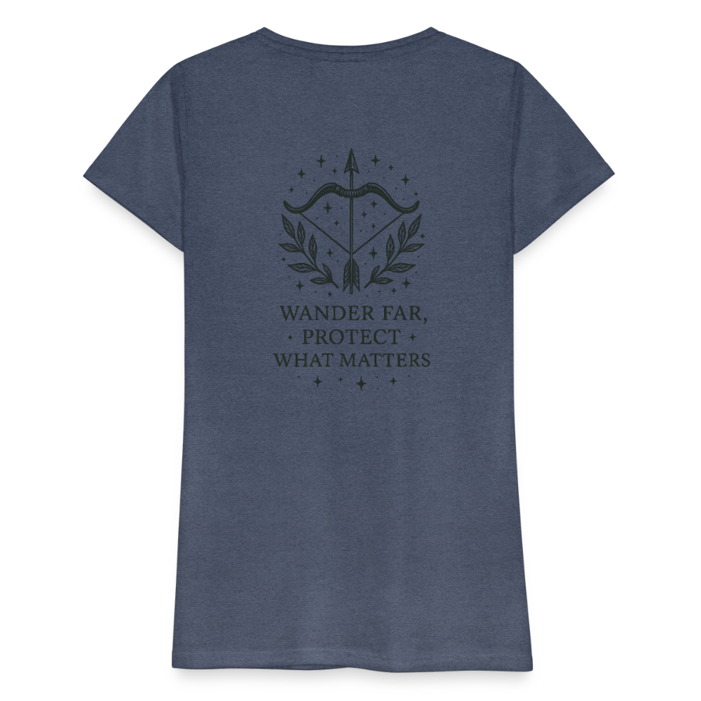 Damen Slim Fit T-Shirt "Sagittarius" - Blau meliert