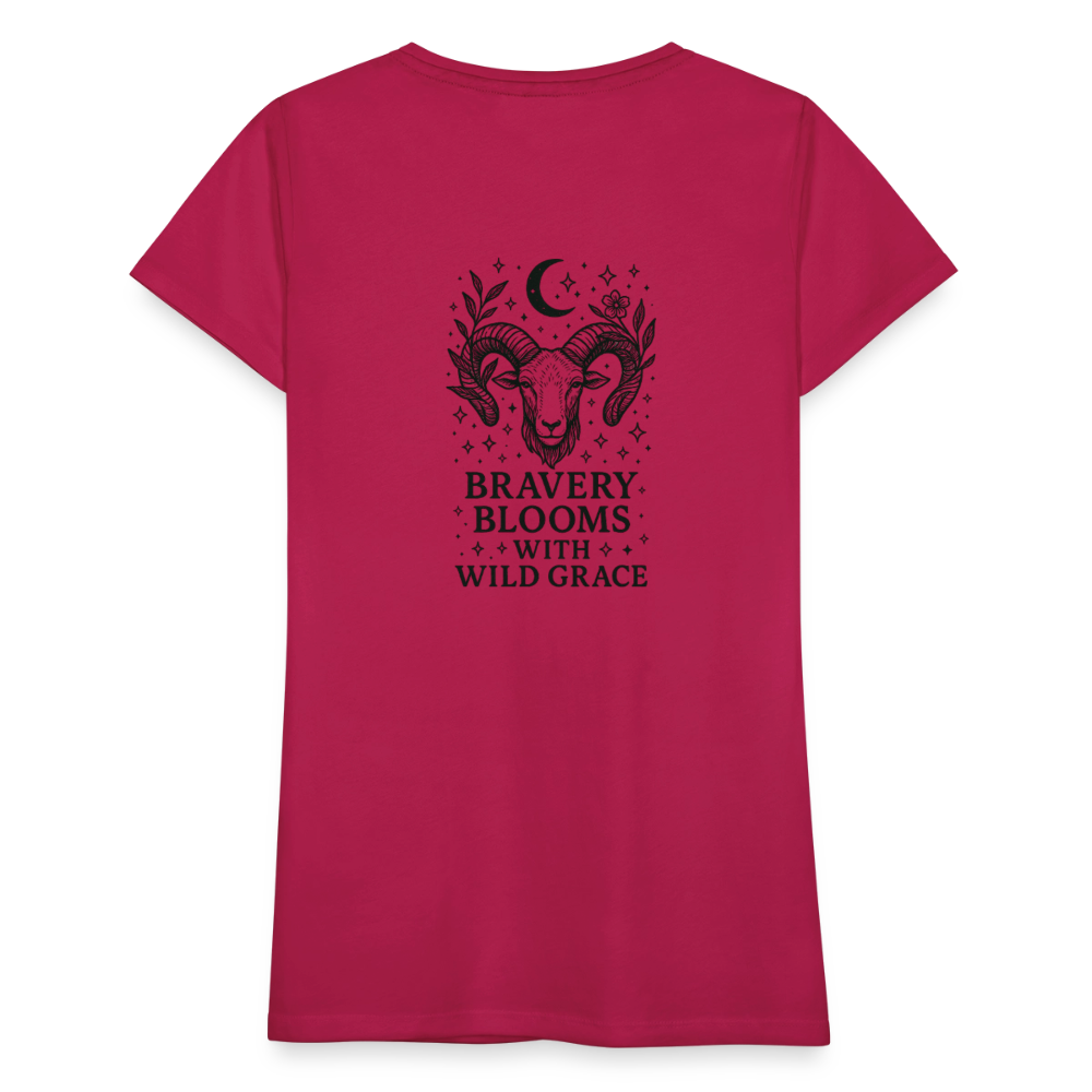 Damen Slim Fit T-Shirt „Aries“ - dunkles Pink