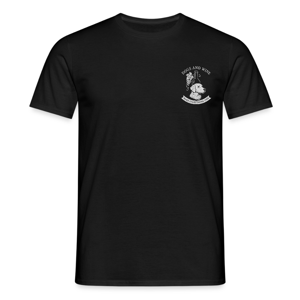 Unisex Fit T-Shirt "Dogs&Wine" - Schwarz