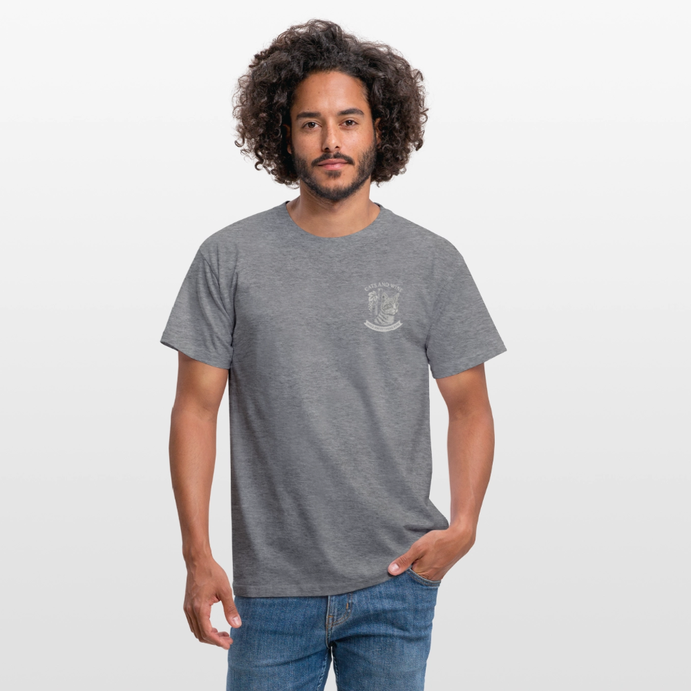 Unisex Fit T-Shirt "Cats&Wine" - Graphit meliert