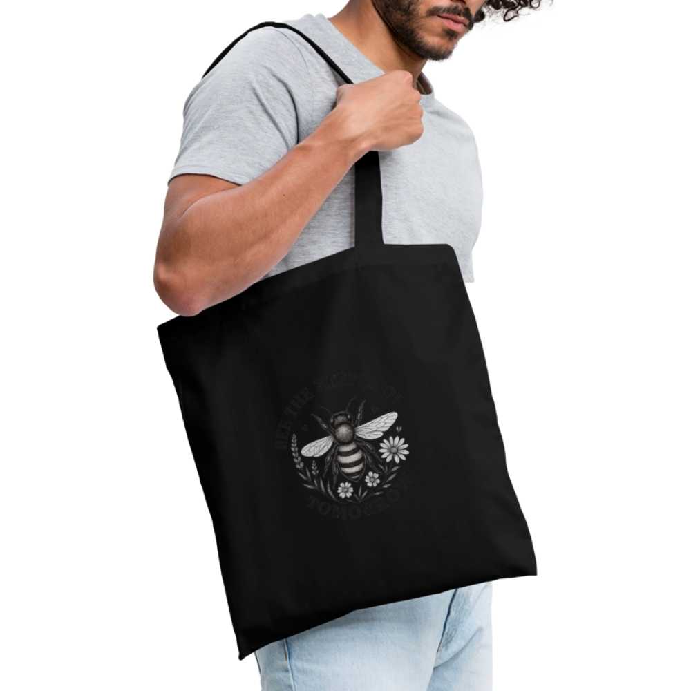 Stoffbeutel "Bee the Keeper of Tomorrow" - Schwarz