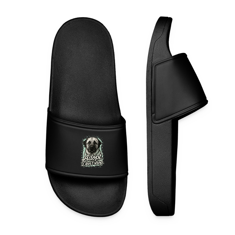 Frauen Badelatschen „Adopt. Don’t shop“ - Schwarz