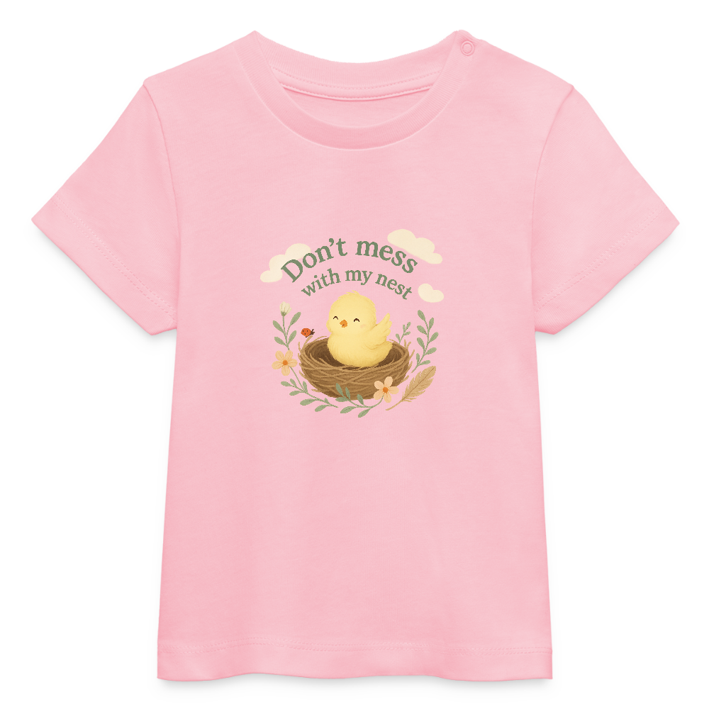 Baby/Kids - Bio-T-Shirt „Don’t mess with my nest“ - Hellrosa