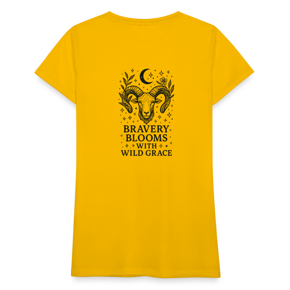 Damen Slim Fit T-Shirt „Aries“ - Sonnengelb