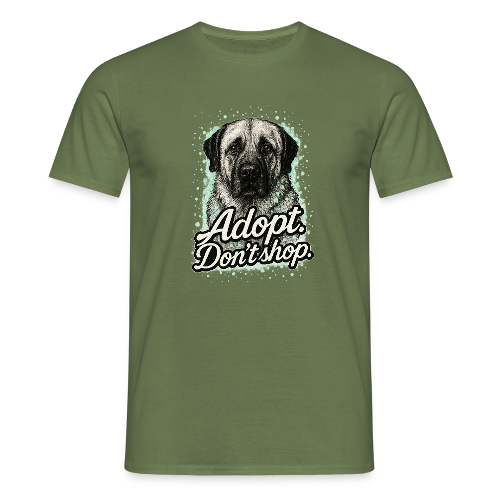 Herren T-Shirt "Adopt. Don't shop." mint - Militärgrün