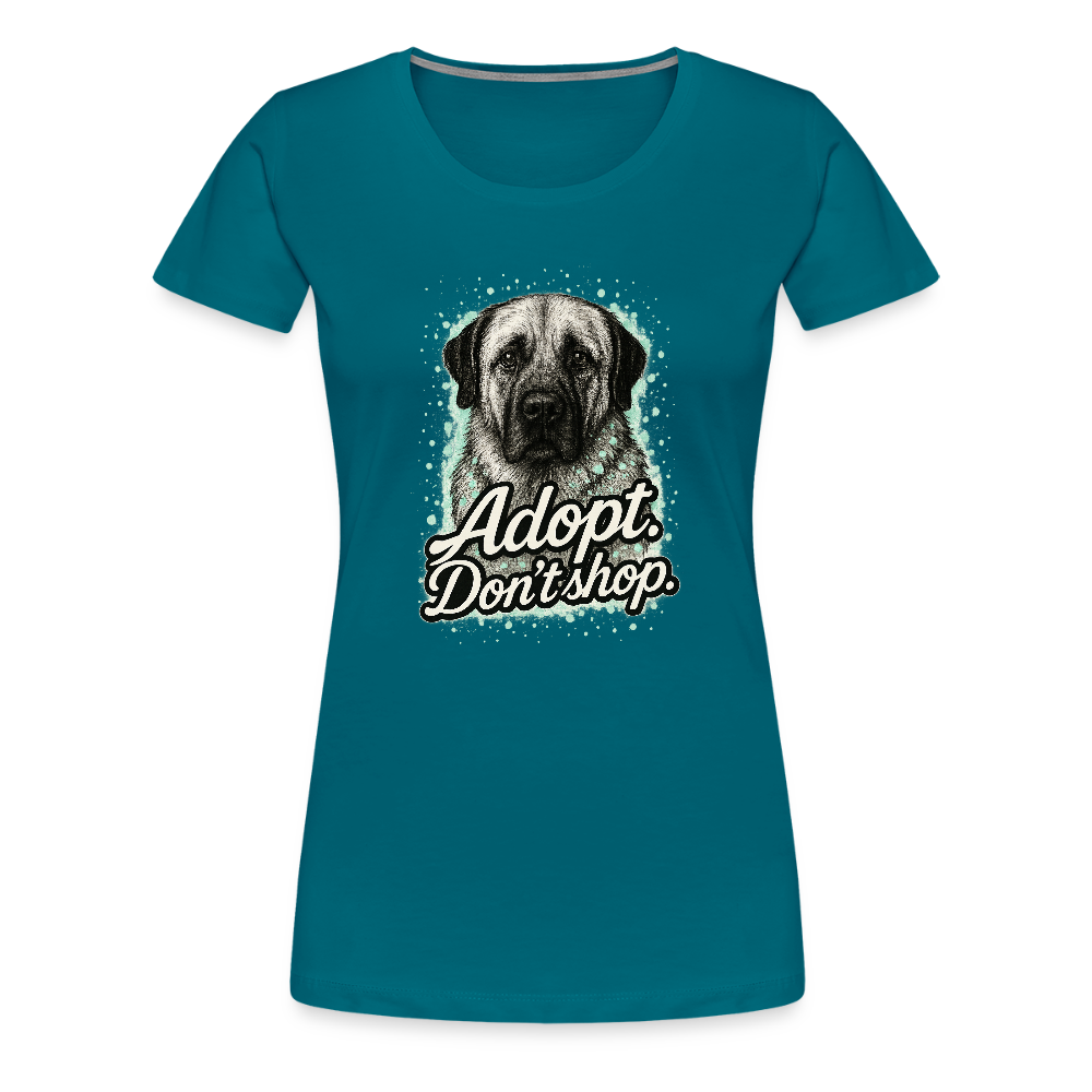 Damen T-Shirt "Adopt. Don't shop." mint - Divablau
