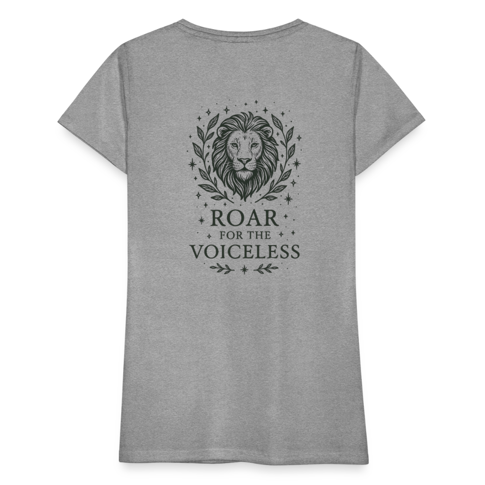 Damen Slim Fit T-Shirt "Leo" - Grau meliert